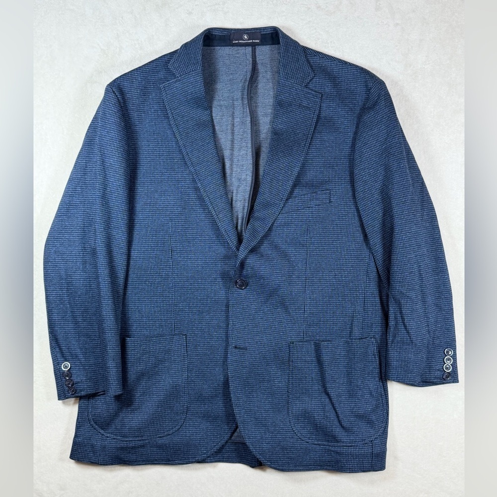 Hart Schaffner Marx XL 100% Cotton Travel Textured Blue Blazer Sports Coat